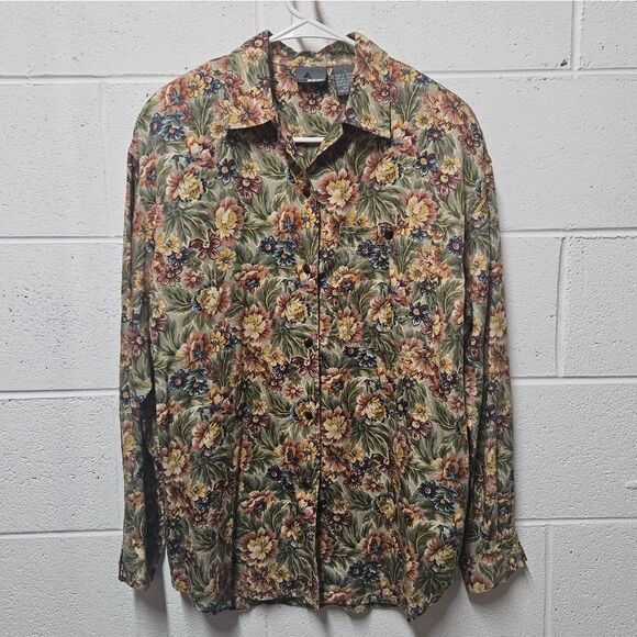Liz Wear Floral Button Down Size Small - Picture 1 of 6